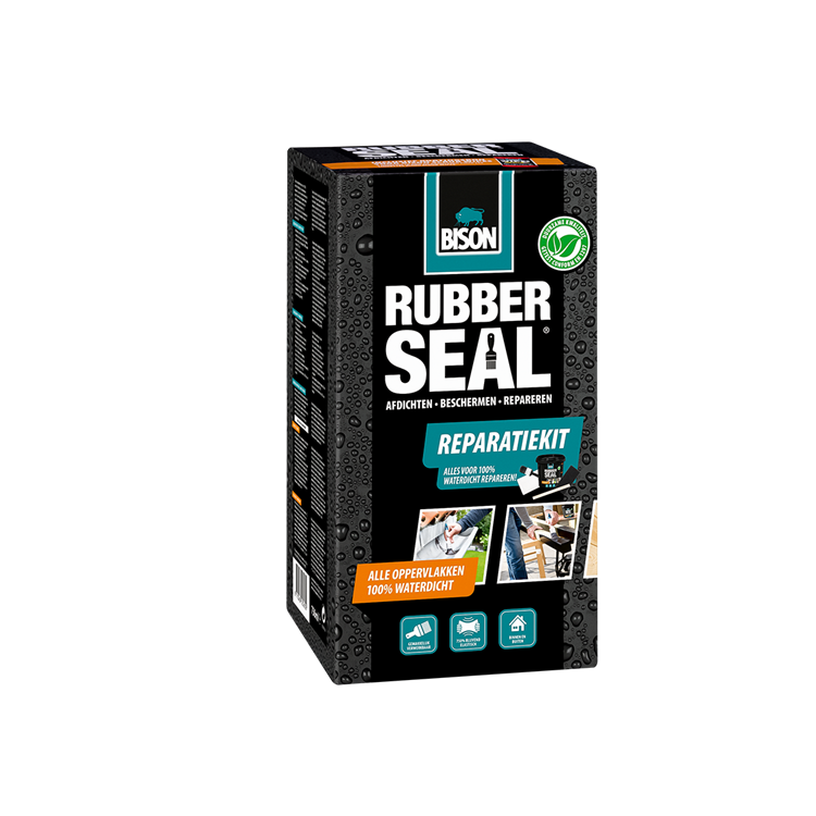 Load image into Gallery viewer, Bison rubber seal reparatiekit - reparatieset met coating op rubberbasis voor het afdichten, dakgoot repareren, waterdicht maken, beschermen en repareren, binnen en buiten, 750ml pot