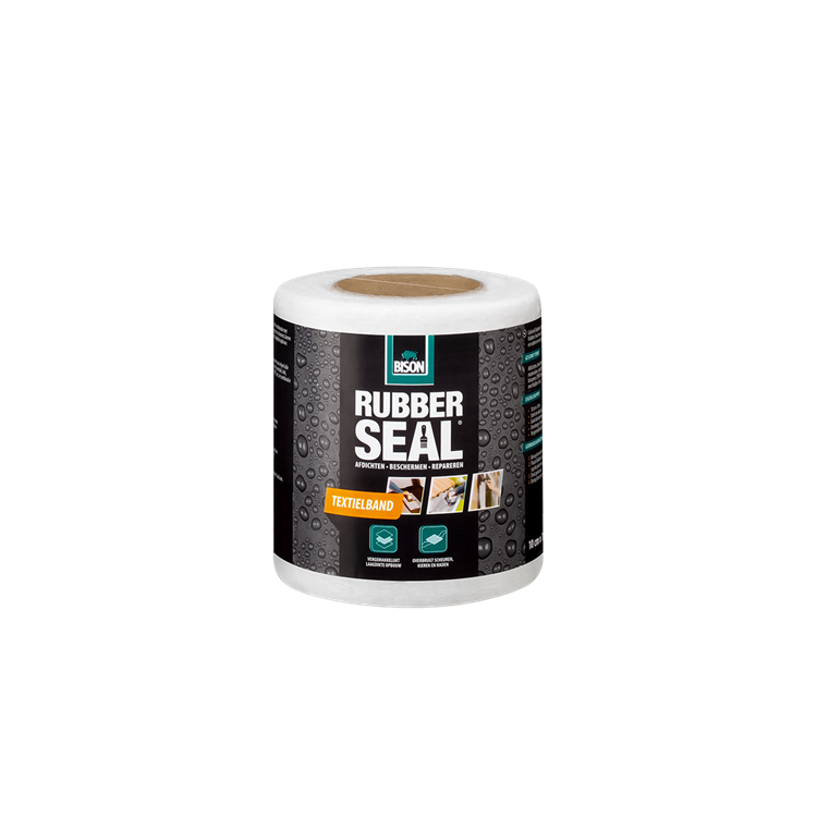 Load image into Gallery viewer, Bison rubber seal textielband - afdichten beschermen en repareren, textieltape 10 cm x 10 m, werkt goed met rubber seal, oppervlakken waterdicht maken