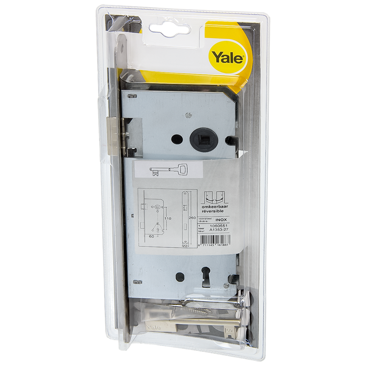 Load image into Gallery viewer, Yale 1060551 - insteekslot 110 60 l-r inox afgerond | 1 stuks