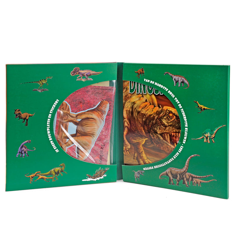 Load image into Gallery viewer, Rebo publishers dinosaurussen, een boek en bouwpakket