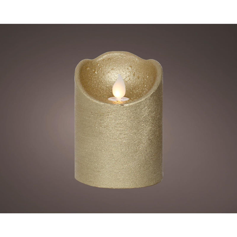 Load image into Gallery viewer, Lumineo led waving kaars wax goud ã˜7,5xh10cm warm wit