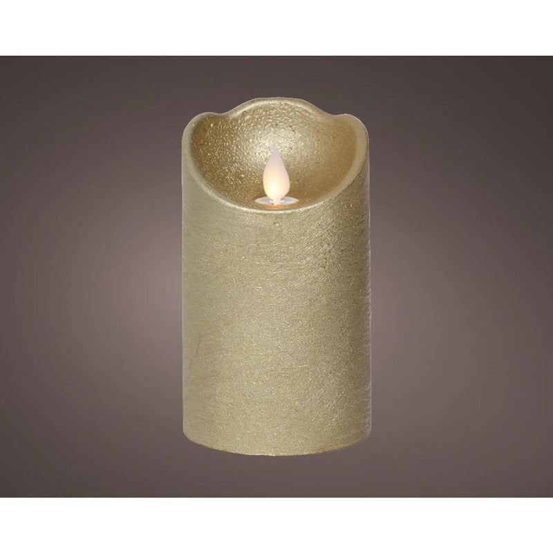 Afbeelding laden in galerijviewer, Lumineo led waving kaars wax goud ã˜7,5xh12,5cm warm wit