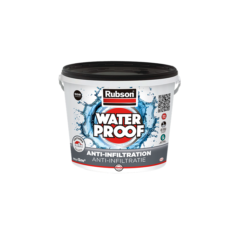 Load image into Gallery viewer, Rubson anti - infiltratie zwart 5kg | daken, funderingen en ingegraven materialen coating | silicone technologie gebaseerd voor maximale elasticiteit | duurzame coating en uv-bestendig | langdurige bescherming tegen vocht.
