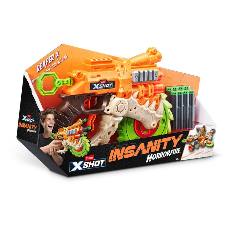 Load image into Gallery viewer, Zuru x-shot horror fire reaper blaster + 8 darts