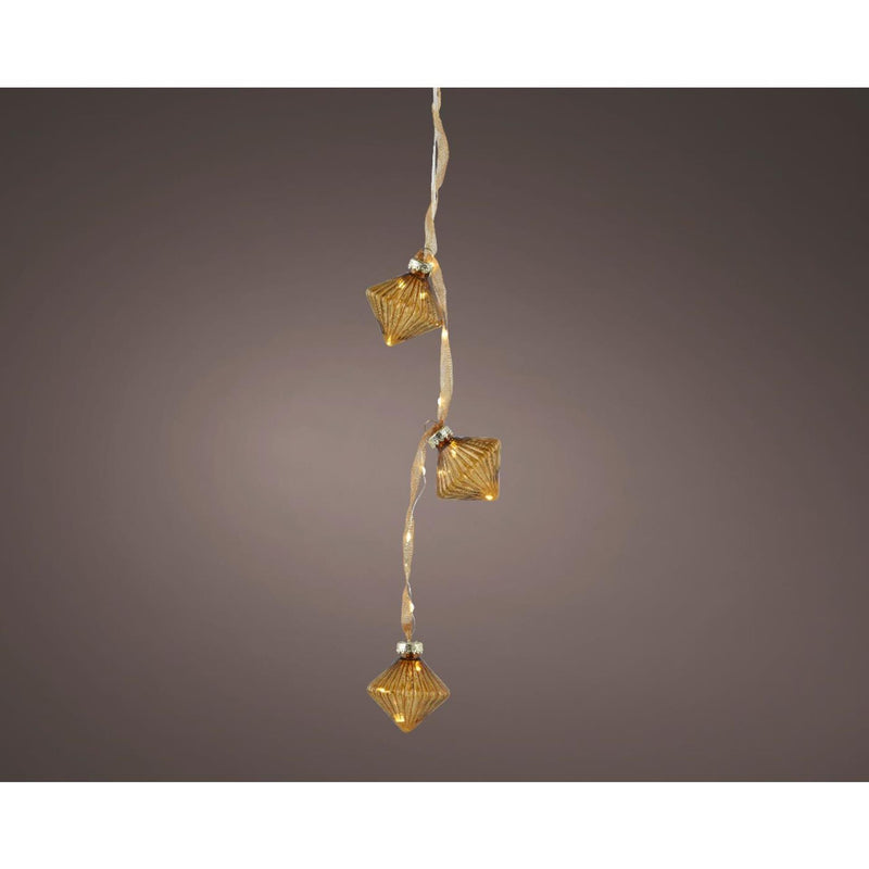 Load image into Gallery viewer, Lumineo strengverlichting kerstbal bruin led 5,7x5,7x28cm warm wit