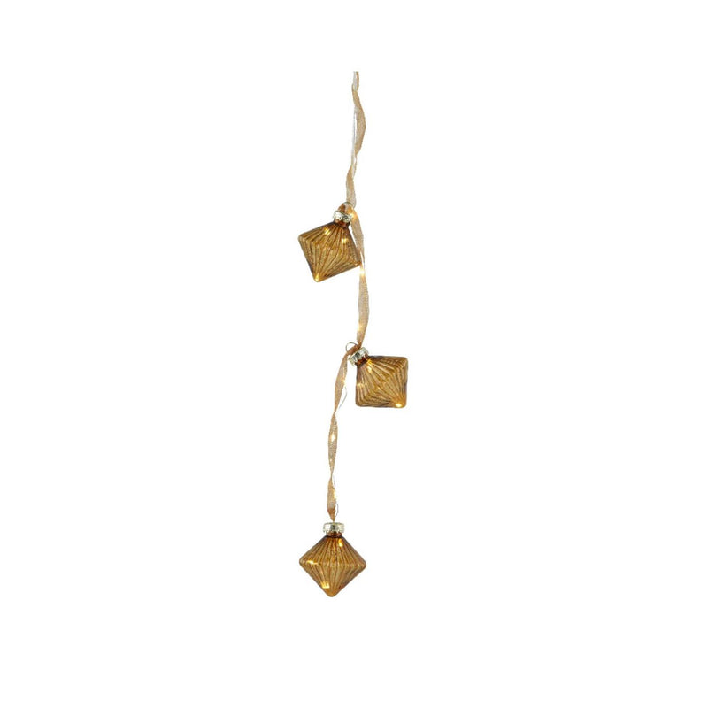 Load image into Gallery viewer, Lumineo strengverlichting kerstbal bruin led 5,7x5,7x28cm warm wit