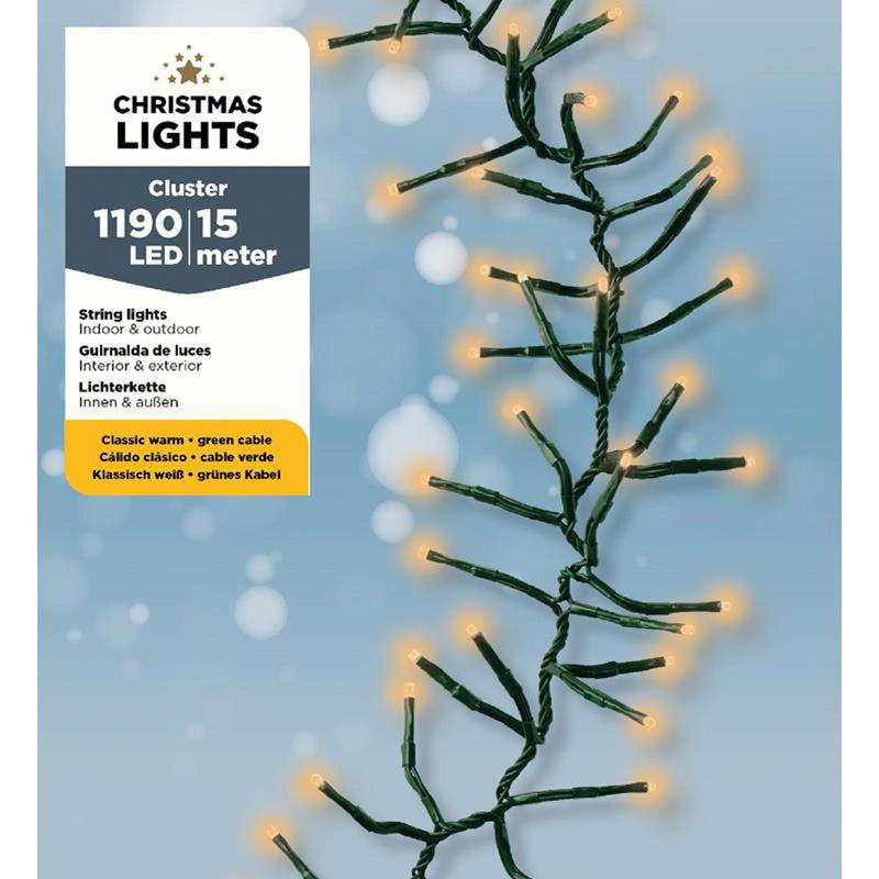 Afbeelding laden in galerijviewer, Lumineo led budget cluster verlichting buiten 1500cm-1190l groen klassiek warm- voor binnen en buiten