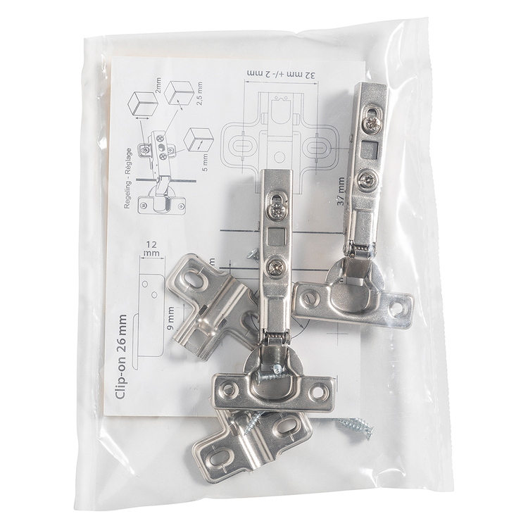 Load image into Gallery viewer, Mack 1071151 - 2 inboorsch. clip on soft cl. 26mm 110° half opliggende deur | 5 stuks