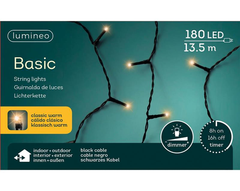 Load image into Gallery viewer, Lumineo kerstverlichting basic 180l classicwarm