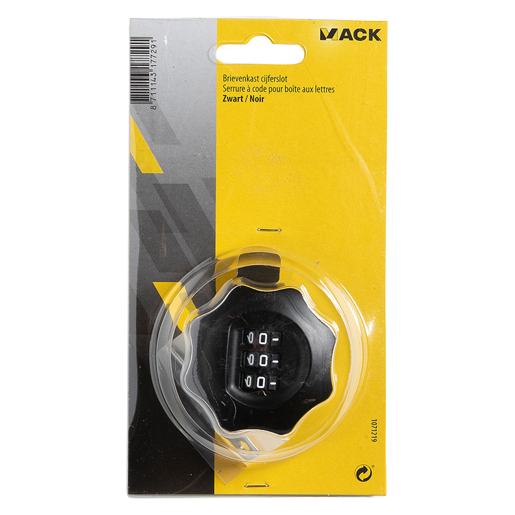 Load image into Gallery viewer, Mack 1071219 - brievenkast cijferslot zwart rond | 3 stuks