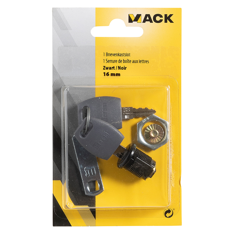 Load image into Gallery viewer, Mack 1071220 - brievenkastslotje zwart 16mm | 5 stuks