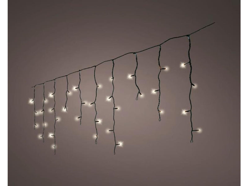 Afbeelding laden in galerijviewer, Lumineo icicle led verlichting 5m- 119led warmwit met 8-uurs timer en dimfunctie voor binnen en buiten