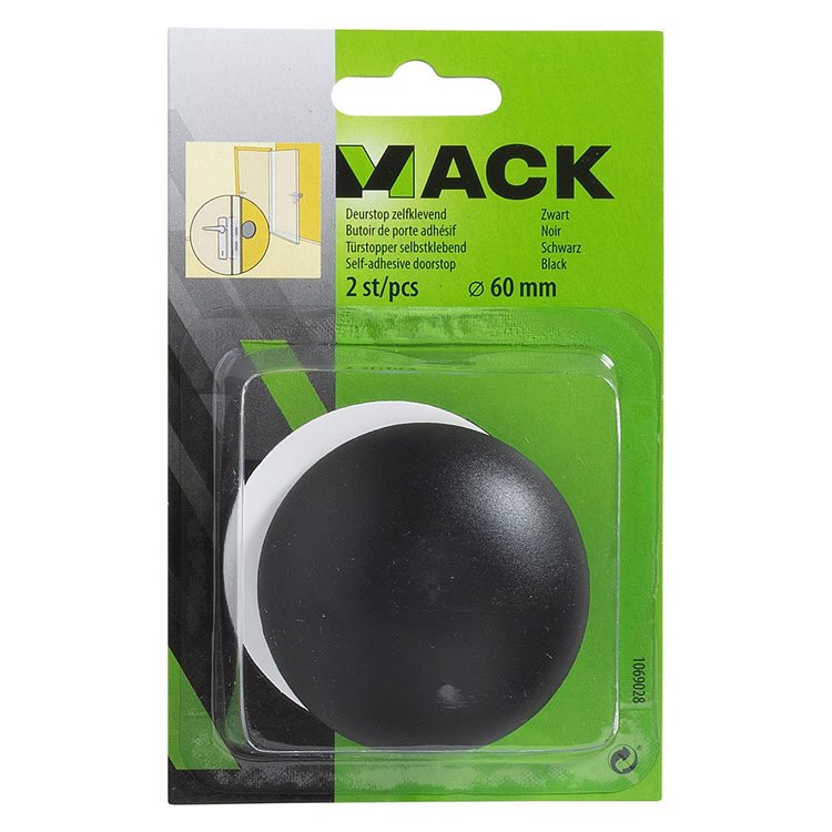 Load image into Gallery viewer, Mack 1069028 - deurstop zelfklevend zwart ø 60 mm 2 st pcs | 6 stuks