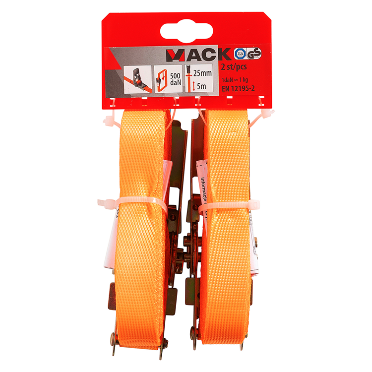 Load image into Gallery viewer, Mack 1072106 - 2 spangordels pe, ratelspanner25mm-5m max 500kg | 5 stuks