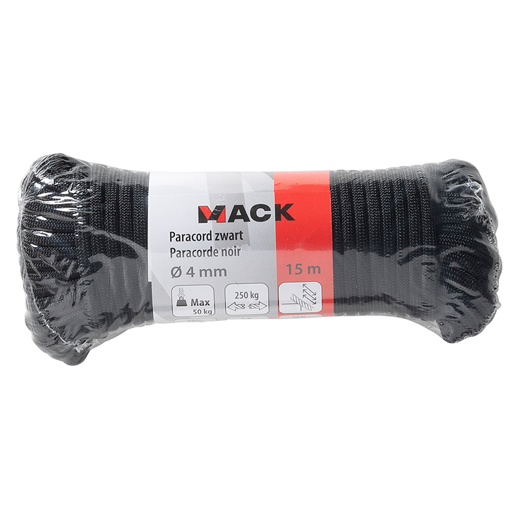 Load image into Gallery viewer, Mack 1072112 - paracord zwart 4mm 15m | 5 stuks