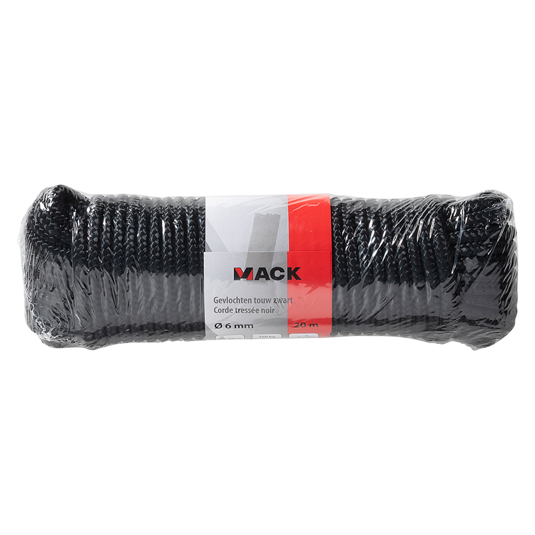 Load image into Gallery viewer, Mack 1072117 - pp gevlochten zwart streng 6mm 20m | 5 stuks