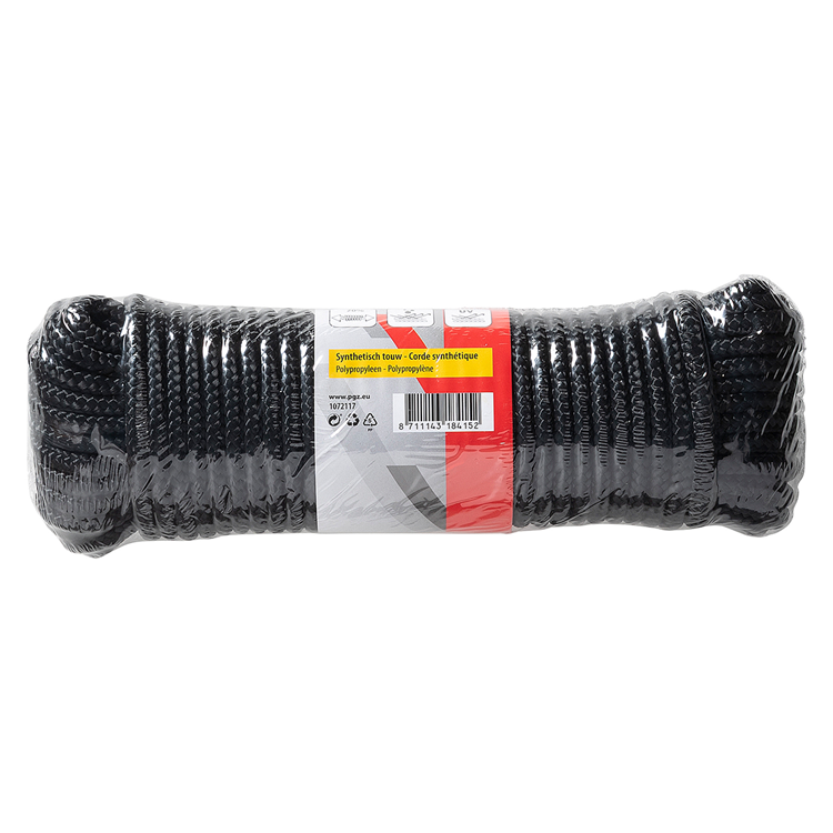 Load image into Gallery viewer, Mack 1072117 - pp gevlochten zwart streng 6mm 20m | 5 stuks