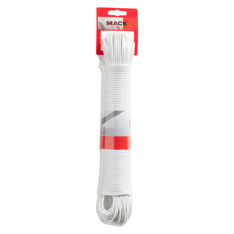 Load image into Gallery viewer, Mack 1072121 - waslijndraad pp wit streng 3mm 60m met staaldraad kern | 5 stuks