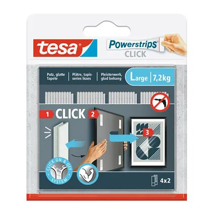 Afbeelding laden in galerijviewer, Tesa powerstrips click klittenband strips large, wit
