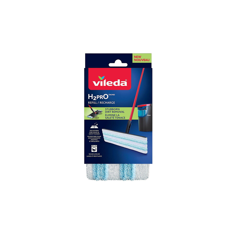 Load image into Gallery viewer, Vileda h2pro flatmop vervanging - 1 per verpakking - geschikt voor h2pro flat mop-systeem - voor harde vloeren