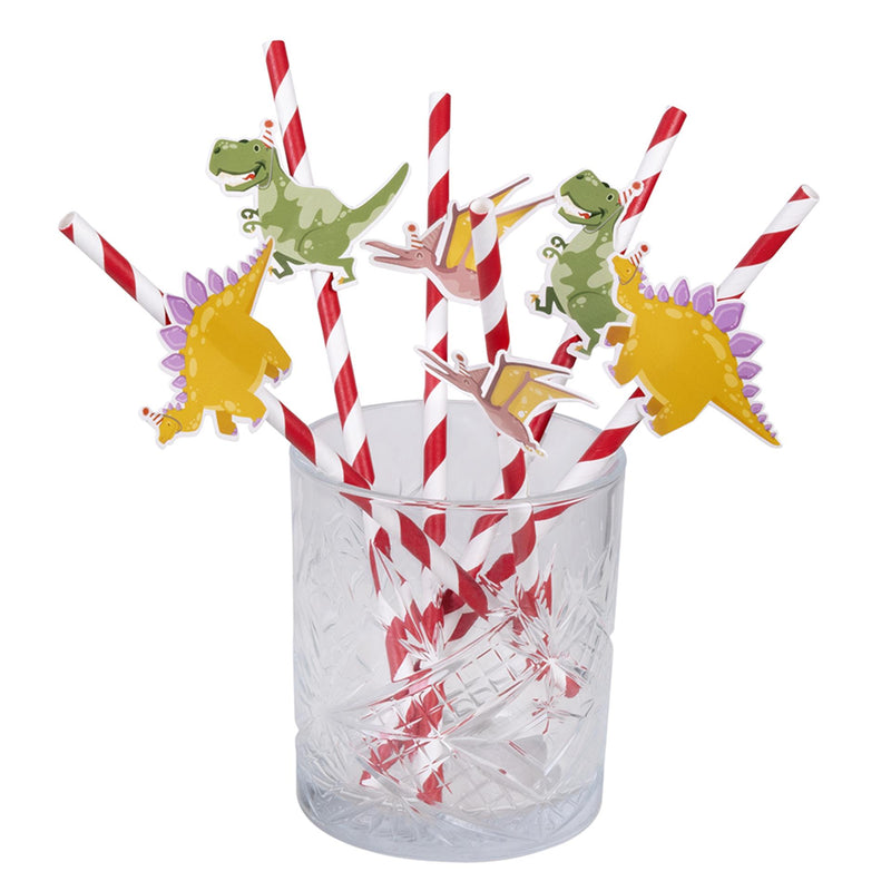 Load image into Gallery viewer, Boland papieren rietjes dino party 6 stuks