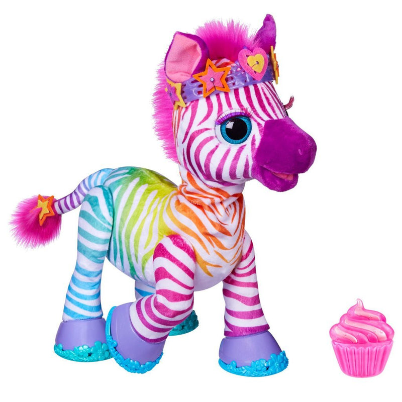 Afbeelding laden in galerijviewer, FurReal Friends FurReal Zenya My Rainbow Zebra + Geluid en Accessoires