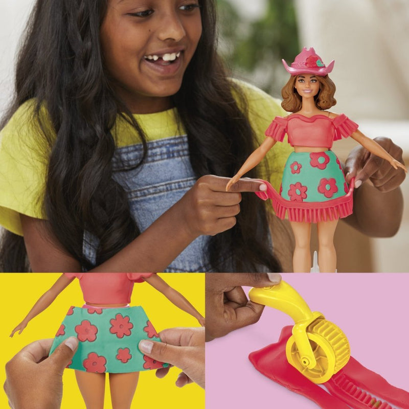 Load image into Gallery viewer, Play-doh -set barbie bloemen en franjes - maak poppenkleertjes - boetseerklei