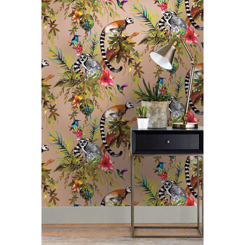 Load image into Gallery viewer, DUTCH WALLCOVERINGS DUTCH WALLCOVERINGS Behang Lemur roségoudkleurig