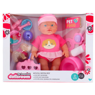 Afbeelding laden in galerijviewer, My beautiful dolls room pop 31cm drink en plas 11 accessoires 2 assorti