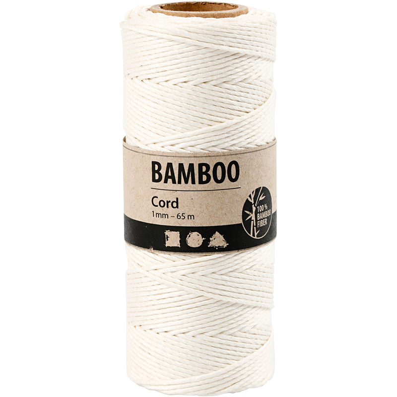 Load image into Gallery viewer, Creativ company https: www.cchobby.nl bamboekoord-dikte-1-mm-wit-65-m-1-rol
