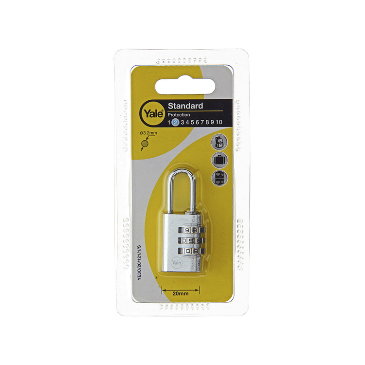 Load image into Gallery viewer, Yale 1065213 - hangslot 20mm alu zilver std | 6 stuks