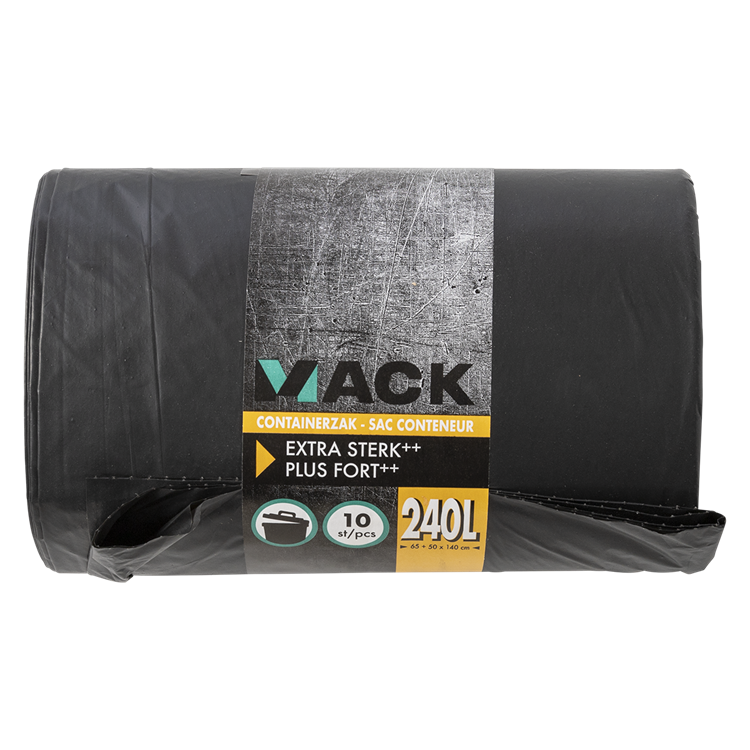Load image into Gallery viewer, 1054871 - containerzak 240 liter zwart ldpe, 10 st per rol | 10 stuks