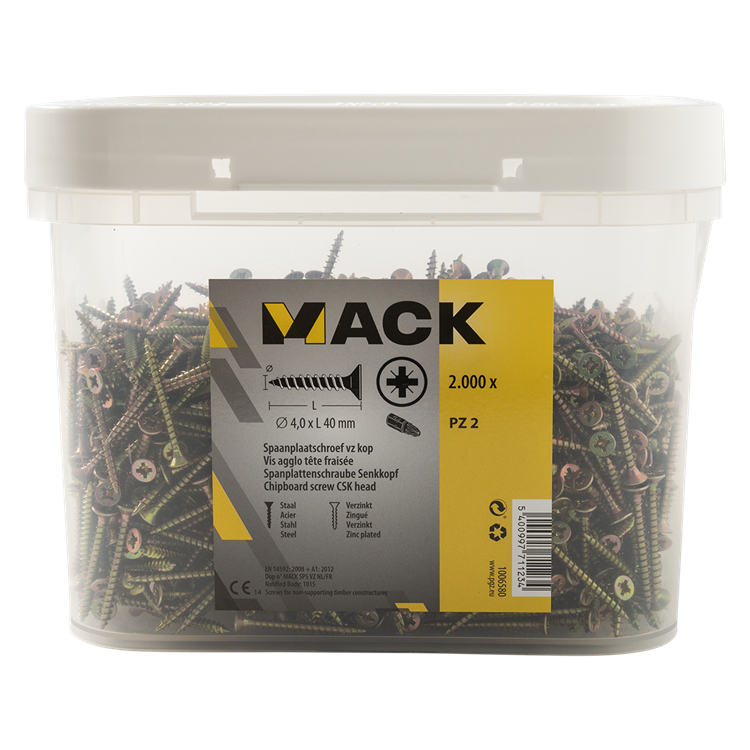 Load image into Gallery viewer, 1006580 - box 2000st spaanplaatschroevenvk gvk pz 4,0x40mm | 8 stuks