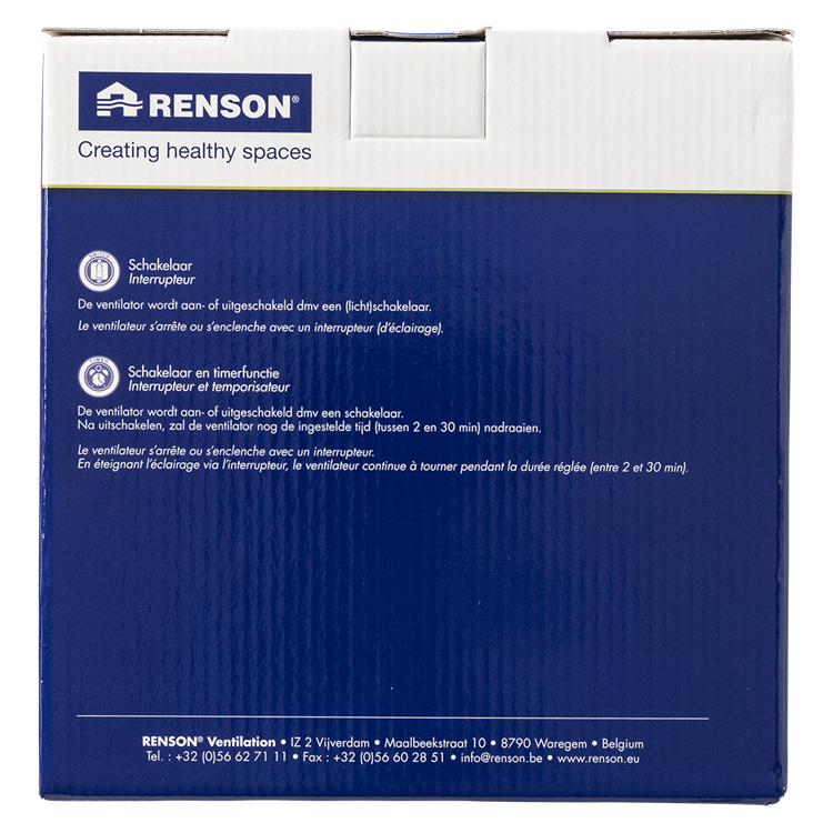 Load image into Gallery viewer, Renson 1006452 - afsluitbare ventilator met timer 7222t wit ø 125 | 2 stuks