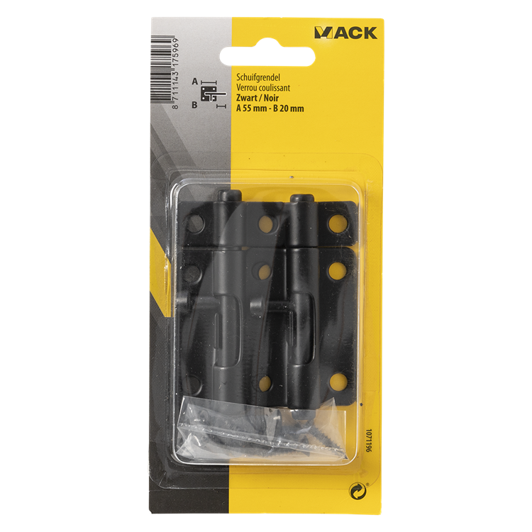 Load image into Gallery viewer, Mack 1071196 - 2 grendels zwart a 55 mm b 20 mm | 6 stuks