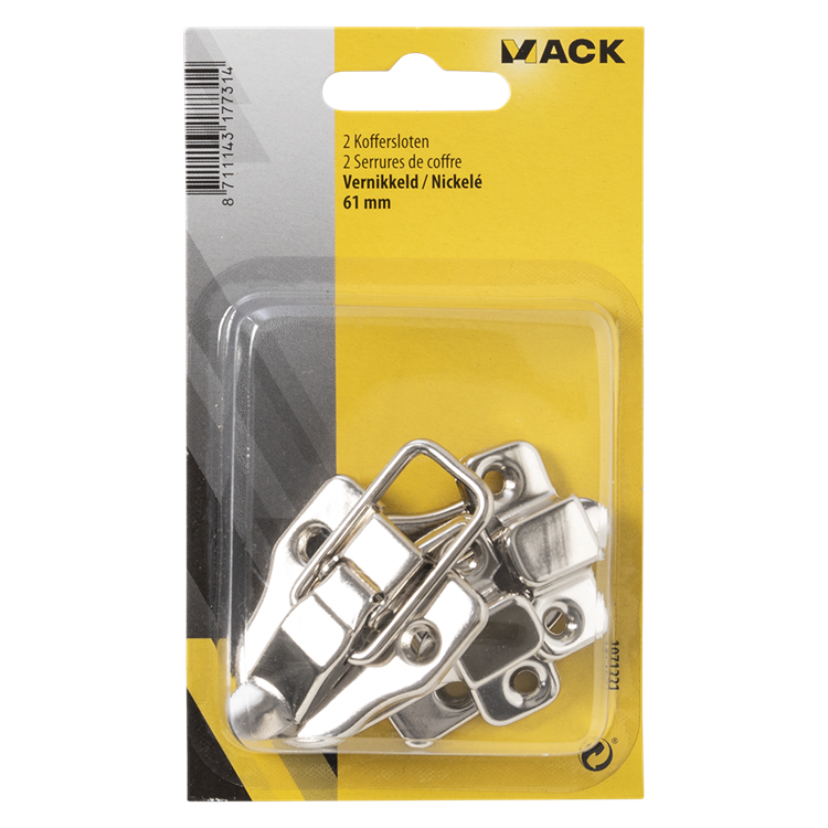 Load image into Gallery viewer, Mack 1071221 - kofferslot vernikkeld 61 mm | 5 stuks