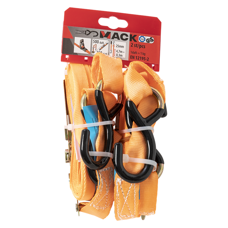 Load image into Gallery viewer, Mack 1072407 - 2 spangordels pe, ratelspanner25mm-5m max 500kg 2d,2 s haken | 5 stuks