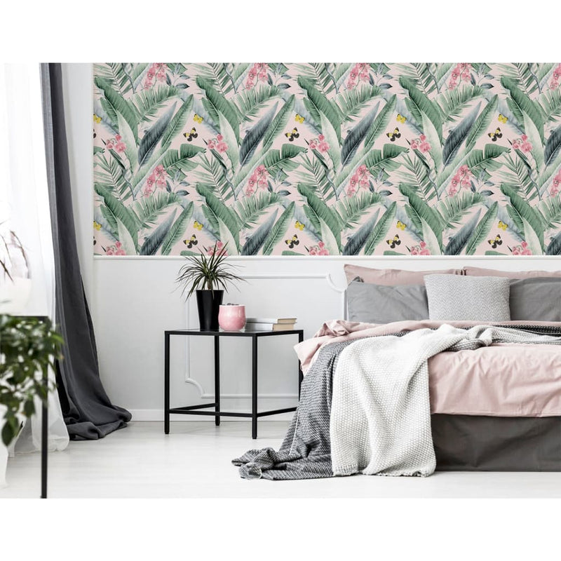 Load image into Gallery viewer, DUTCH WALLCOVERINGS DUTCH WALLCOVERINGS Behang Lush Tropical roze en blauw