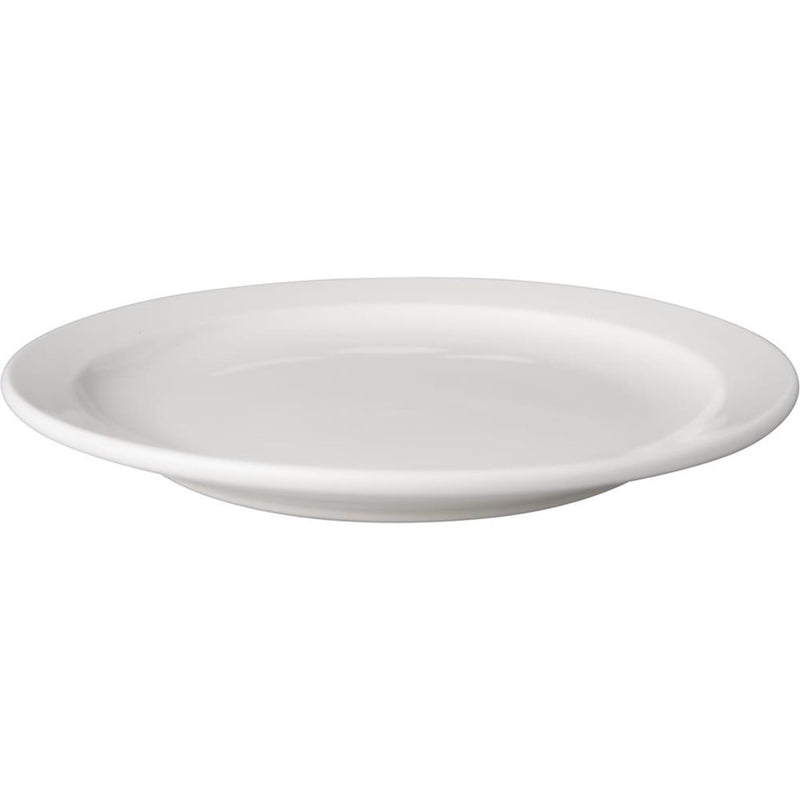 Afbeelding laden in galerijviewer, Mammoet bord smalle rand budgetline porselein wit 21cm (set van 6)