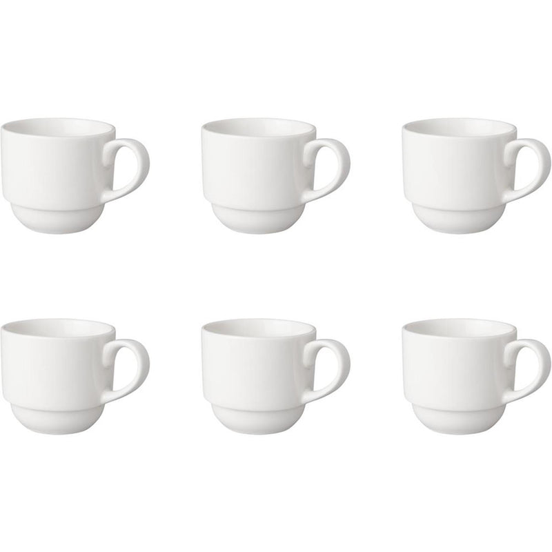 Afbeelding laden in galerijviewer, Mammoet koffiekop breed 200ml porselein wit (set van 6) dia7,5x7cm