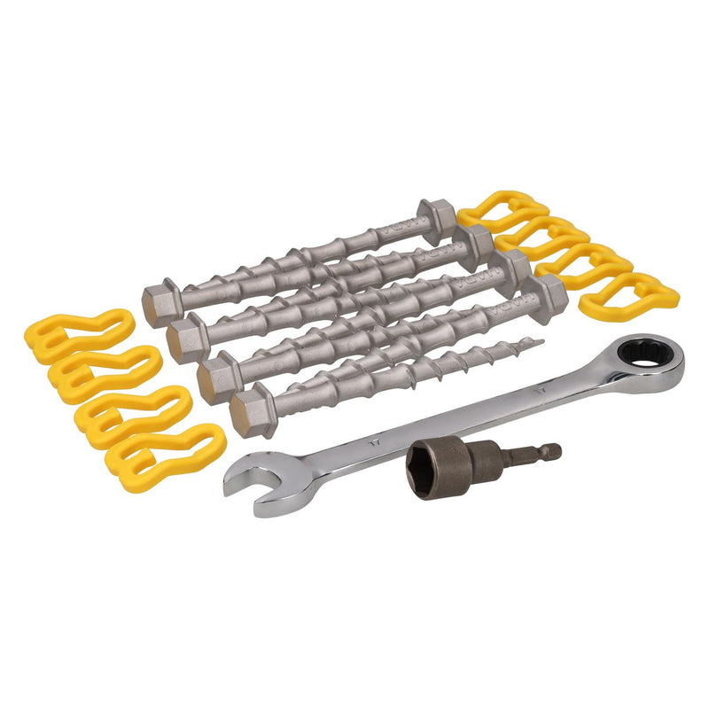 Afbeelding laden in galerijviewer, Alu-camp complete set schroefharingen 15cm (set van 8) - inclusief adapterstuk en moersleutel