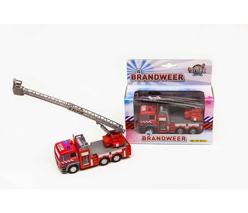 Load image into Gallery viewer, Kids globe die-cast brandweer ladderwagen nl, 16cm