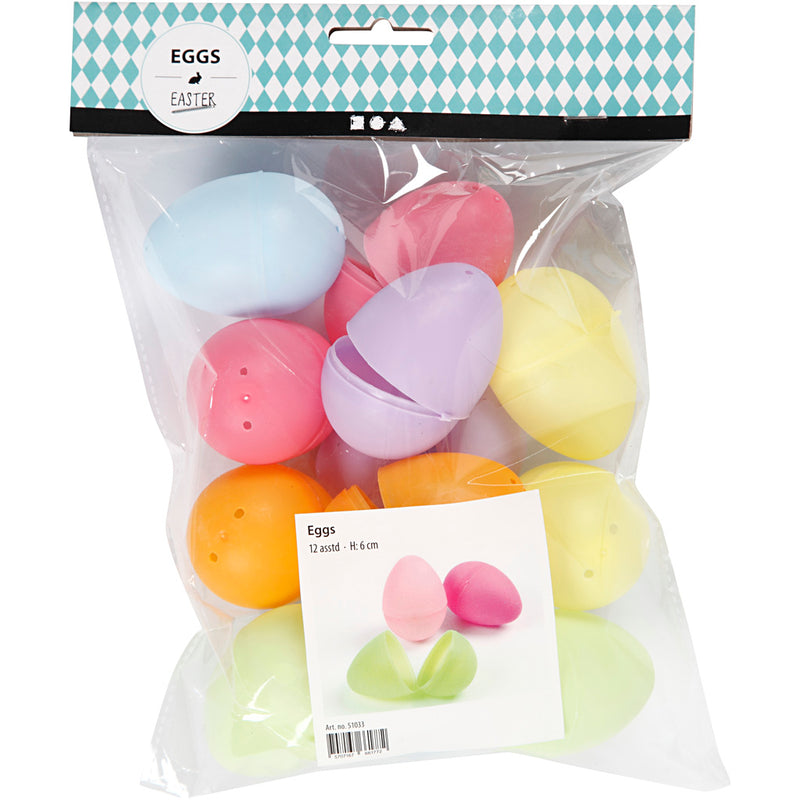 Load image into Gallery viewer, Creativ company https: www.cchobby.nl eieren-h-6-cm-d-4-cm-pastelkleuren-12-stuk-1-doos