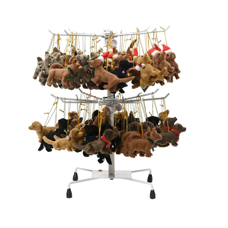 Load image into Gallery viewer, Decoris kersthanger hond 11.5x.3.5x6cm kunstsdtof 6 assorti