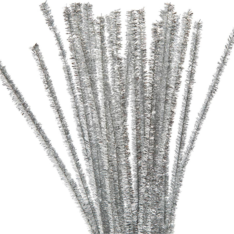 Load image into Gallery viewer, Creativ company chenille zilver 30cm, 24st.