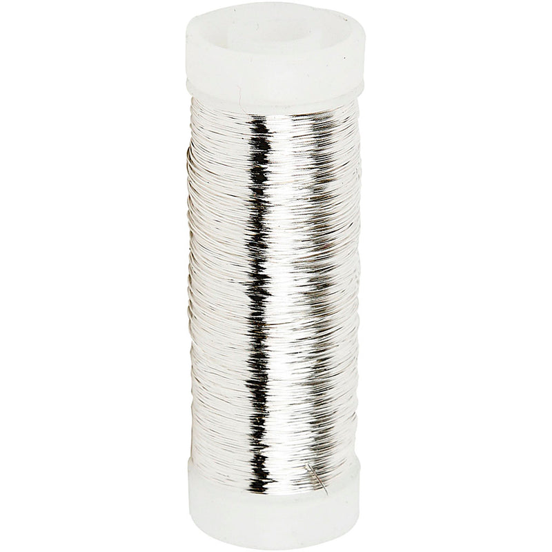 Afbeelding laden in galerijviewer, Https: www.cchobby.nl verzilverd-draad-dikte-0-2-mm-verzilverd-50-gr-110-m-1-rol
