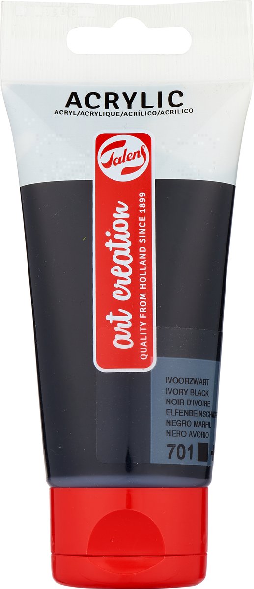 Afbeelding laden in galerijviewer, Talens art creation acrylverf tube 75ml ivoorzwart 701