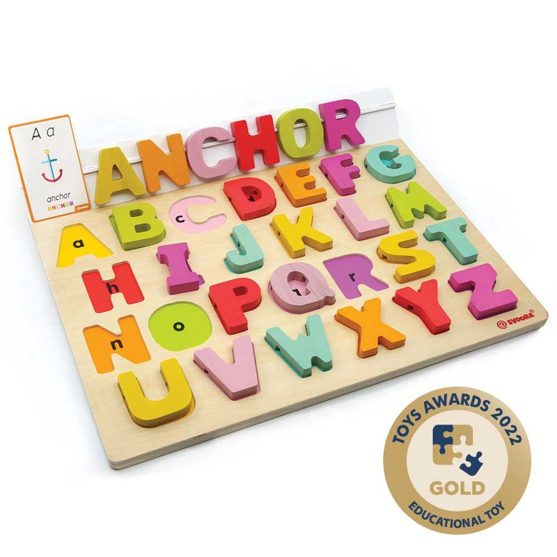 Afbeelding laden in galerijviewer, Houten alfabet puzzel: mijn eerste engel