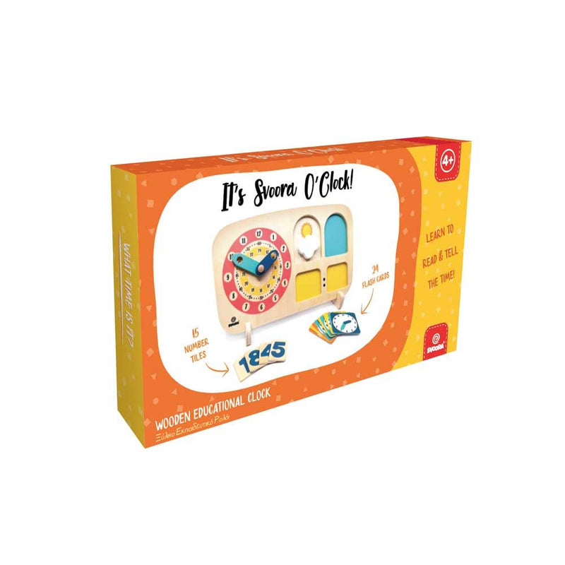 Load image into Gallery viewer, Educatief spel, houten klok tijdspel. 4+