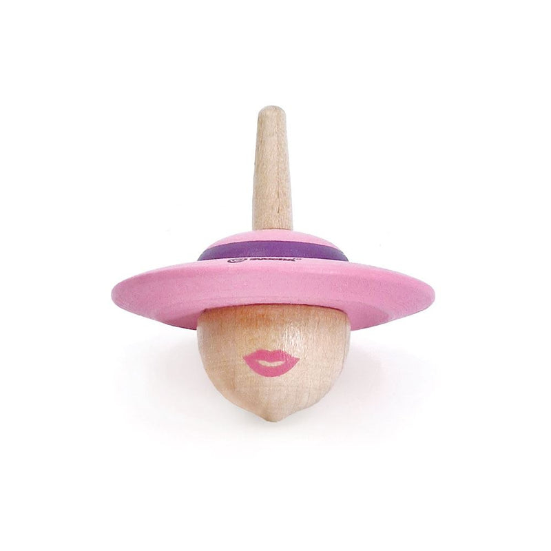 Load image into Gallery viewer, Draaihoed met houten bo tol. de dame. 5+